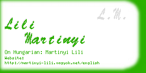 lili martinyi business card